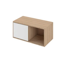 Снимка на Шкаф Narbutas Choice, с плъзгащи се врати, 800 x 400 x 370 mm, ПДЧ 18 mm, бял, меламин кехлибарен дъб