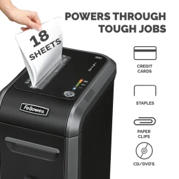 Снимка на Шредер за унищожаване на документи Fellowes Powershred 99Ci, 100% Jam Proof, Cross-Cut, 34 L, P-4, време за работа 30 мин, време за почивка 40 мин