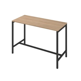 Снимка на Висока маса Narbutas Nova, 1600 x 700 x 1050 mm, правоъгълен плот, ПДЧ 25 mm, меламин кехлибарен дъб, черен метал