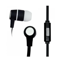 Снимка на Слушалки Vakoss, с тапи, за поставяне в ушите, с микрофон, с плосък 1 m кабел, 3.5 mm жак, 98 dB, черни