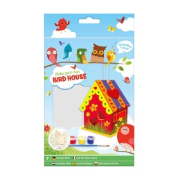 Снимка на Moxy Направи си къщичка за птици - Сърце, с включени четка и бои