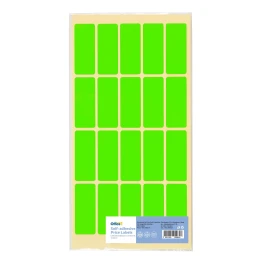 Снимка на Office 1 Самозалепващи се етикети за цени, 21 x 51 mm, зелени, 200 броя