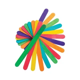 Снимка на Foska Дървени пръчки, цветни, 15 cm, 50 броя