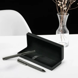 Снимка на Office 1 Комплект химикалка и ролер Leatherink, метални