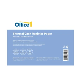 Снимка на Office 1 Касова ролка, термо, широчина 57 mm, дължина 9 m, 24 броя