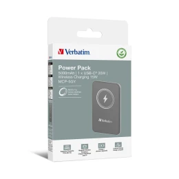 Снимка на Външна батерия Verbatim Charge 'n' Go, магнитна, 5000 mAh, USB Type-C, сива