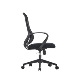 Снимка на Работен стол RFG Mojito W, дамаска и меш, полиамидна основа, до 120 kg, черна облегалка, черна седалка