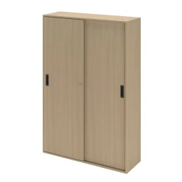 Снимка на Гардероб Narbutas Choice, с плъзгащи се врати, 1200 x 400 x 1780 mm, меламин избелен дъб, меламин избелен дъб, черна дръжка