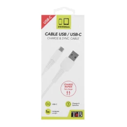 Снимка на Кабел TNB USB type C/USB A, 1 m, USB-C, бял