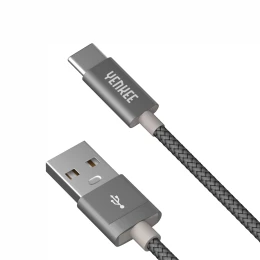 Снимка на Кабел Yenkee 302 GY, USB-A Male към USB-C Male, 2 m, USB Type-A, USB Type-C, сив