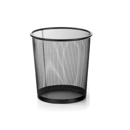 Снимка на Кош за хартиени отпадъци Office 1, метален, мрежест, 9.5 L, черен, 23.5 x 26.5 cm