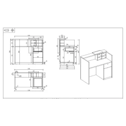Снимка на Рецепция RFG Ravena, 1200 х 632 х 1066 mm, ПДЧ, бяло-черна