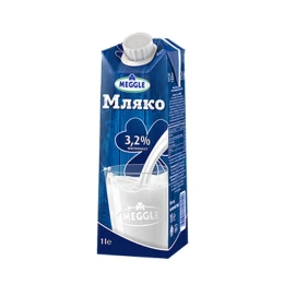 Снимка на Meggle Прясно мляко UHT, 3.2% масленост, 1 L, в кутия