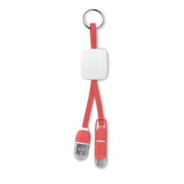 Снимка на More Than Gifts USB Преходник Key ring, USB type C/ USB micro type B, червен