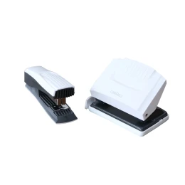 Снимка на Office 1 Перфоратор Groove P25, с ограничител за 25 листа, бяло-сив