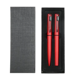 Снимка на Office 1 Комплект химикалка и ролер Caligo, метални, червени