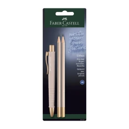 Снимка на Faber-Castell Химикалка Poly Ball Urban, с 2 молива, бледорозови